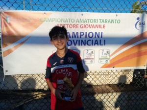 MIGLIORE REALIZZATORE  CATEGORIA ESORDIENTI CELLAMMARE GABRIELE ASD VIRTUS TARANTO